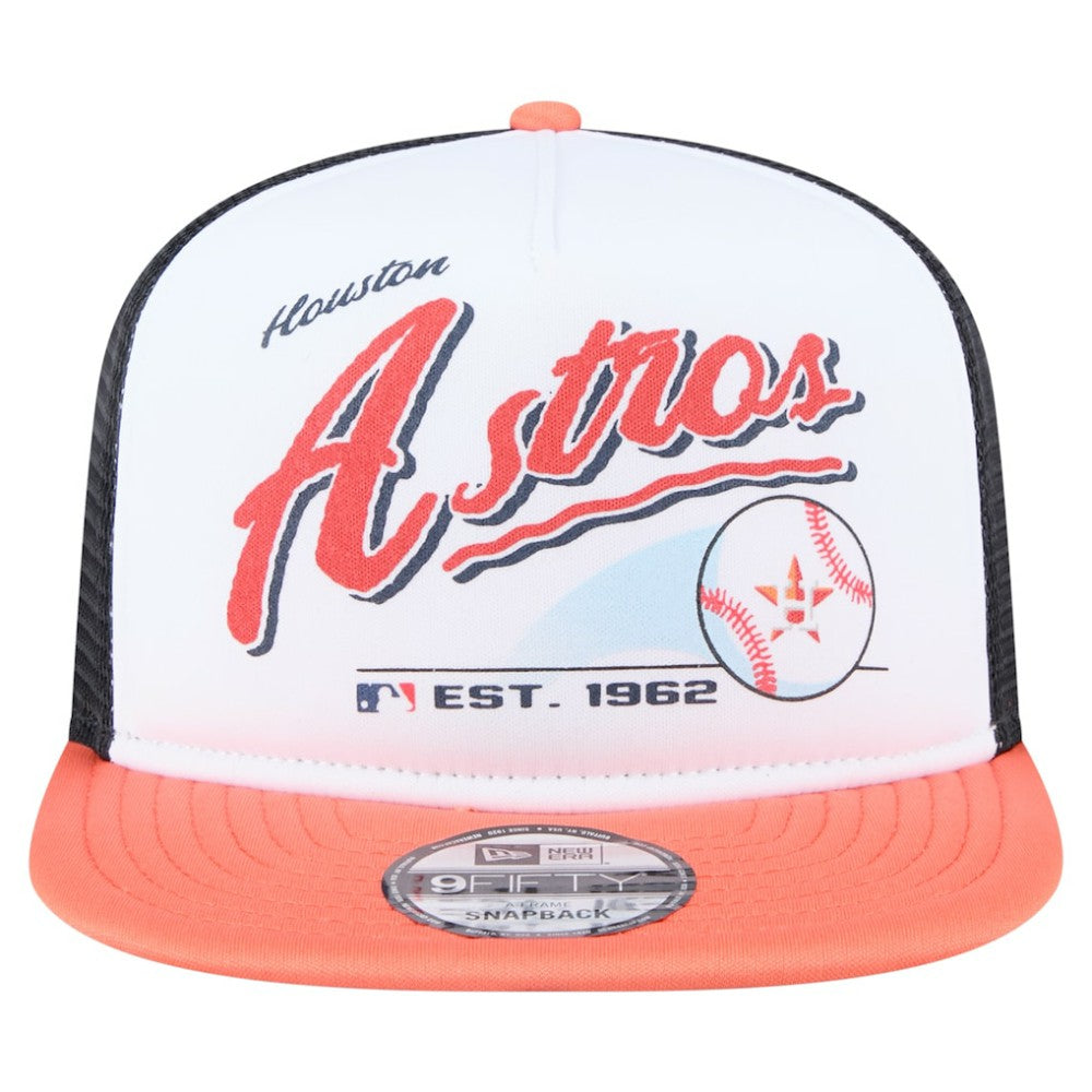 MLB Houston Astros New Era Retro Script Trucker 9FIFTY Snapback Hat