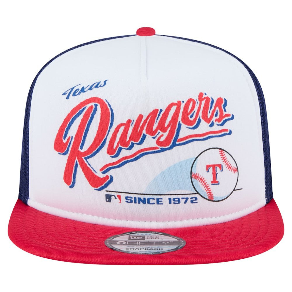 MLB Texas Rangers New Era Retro Script Trucker 9FIFTY Snapback Hat