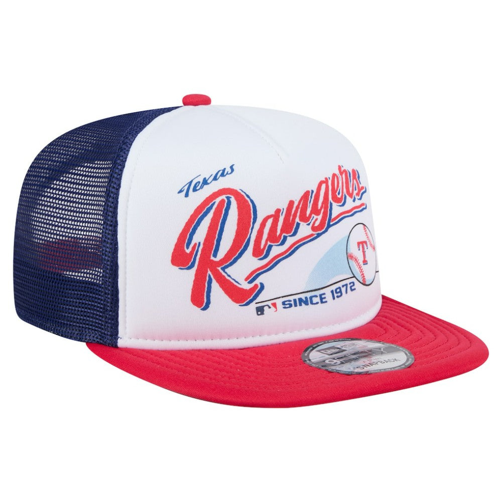 MLB Texas Rangers New Era Retro Script Trucker 9FIFTY Snapback Hat