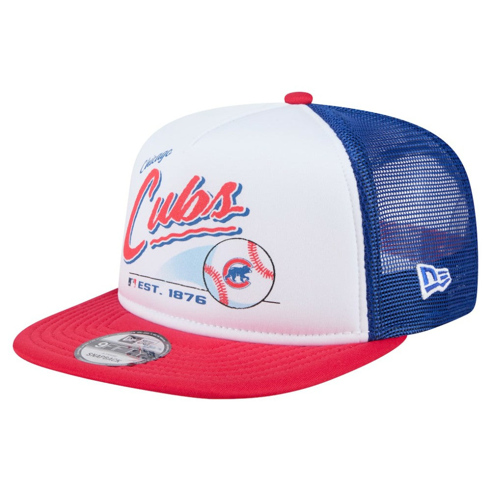 MLB Chicago Cubs New Era Retro Script Trucker 9FIFTY Snapback Hat