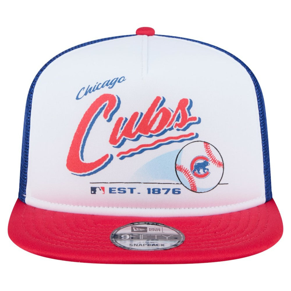MLB Chicago Cubs New Era Retro Script Trucker 9FIFTY Snapback Hat