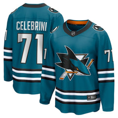 NHL  Macklin Celebrini San Jose Sharks Fanatics Home Breakaway Jersey – Teal