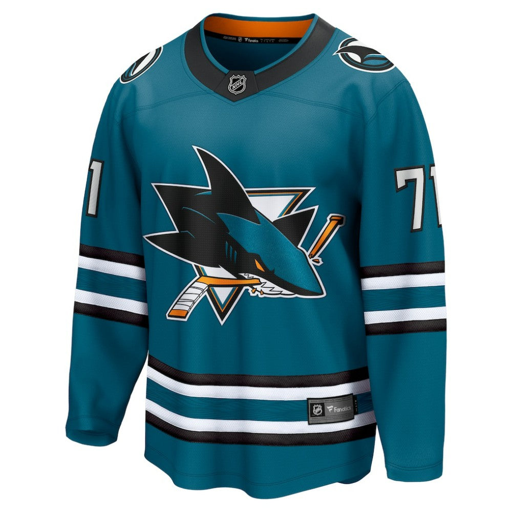 NHL  Macklin Celebrini San Jose Sharks Fanatics Home Breakaway Jersey – Teal