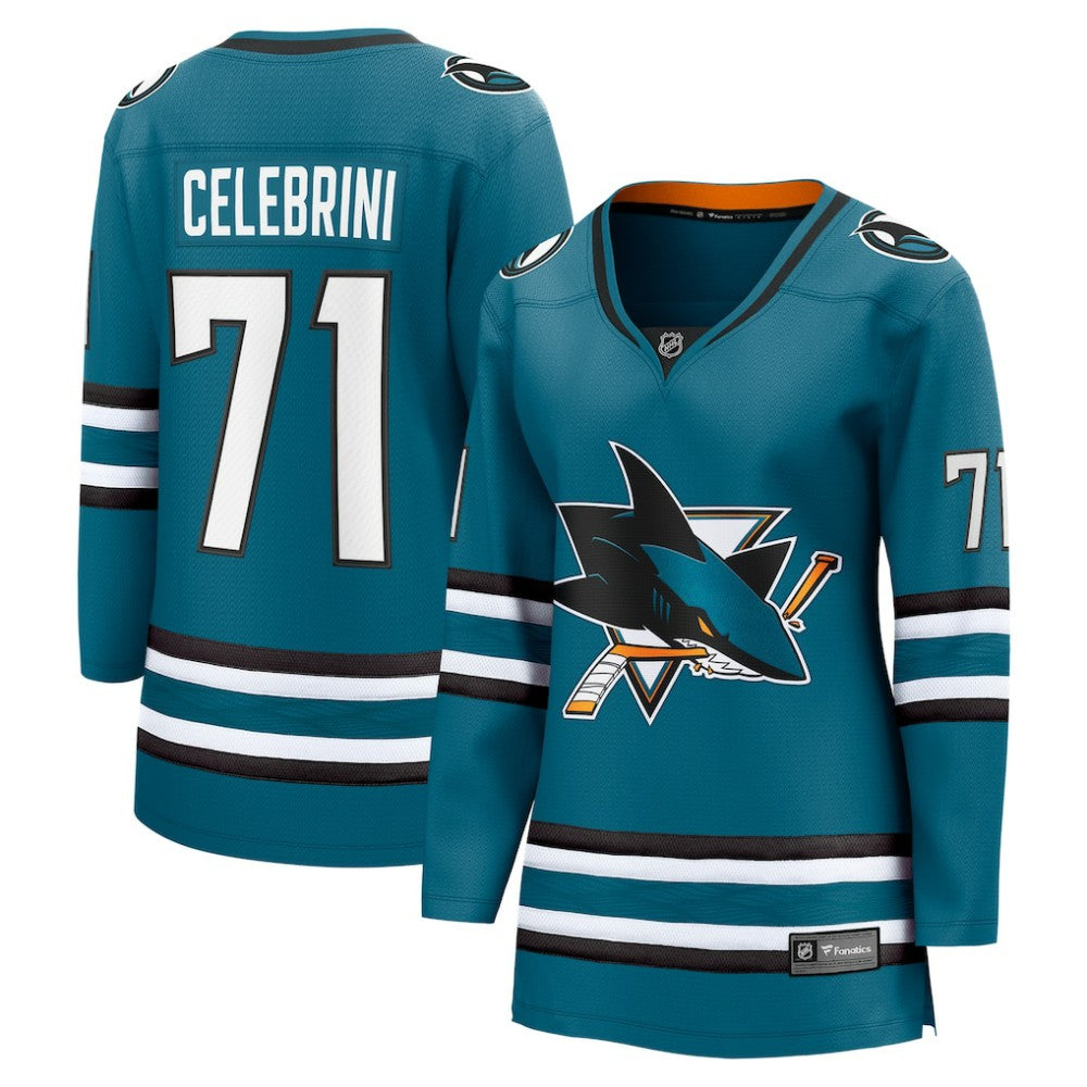 NHL This item will ship within 8 business days. Macklin Celebrini San Jose Sharks Fanatics Women's Home Breakaway Jersey – Teal