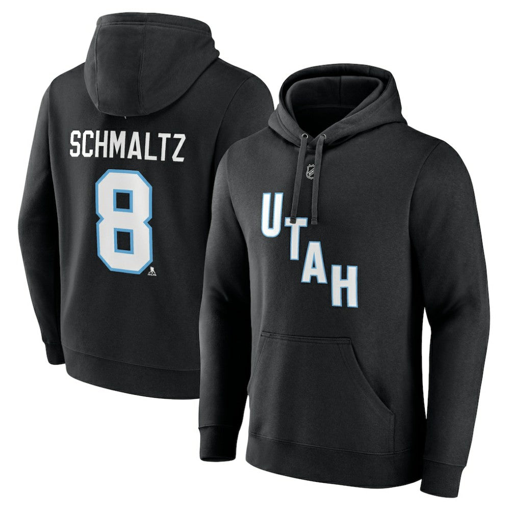 NHL Black Nick Schmaltz NHL Utah Fanatics Authentic Stack Name & Number Tri-Blend Pullover Hoodie