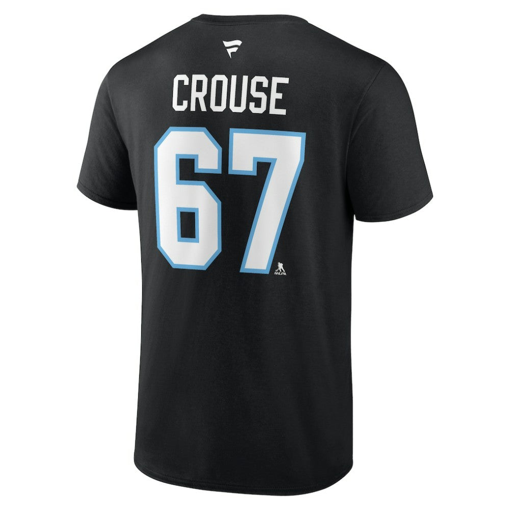 NHL Black Lawson Crouse Utah Mammoth Fanatics Authentic Stack Name & Number T-Shirt