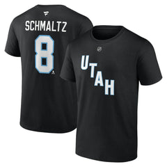 NHL Black Nick Schmaltz Utah Mammoth Fanatics Authentic Stack Name & Number T-Shirt