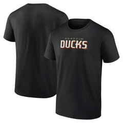 NHL Black Anaheim Ducks Wordmark Logo T-Shirt