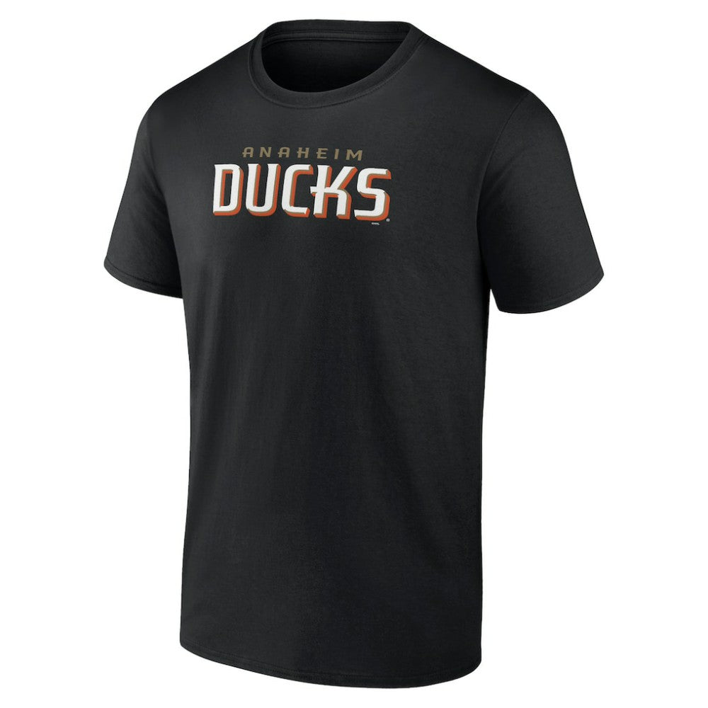 NHL Black Anaheim Ducks Wordmark Logo T-Shirt