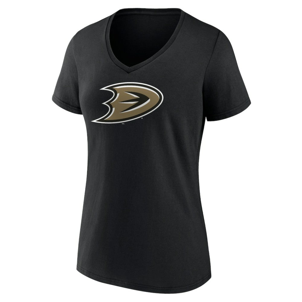 NHL This item will ship within 2 business days. Anaheim Ducks Women's Secondary Logo V-Neck T-Shirt – Black