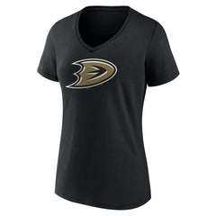 NHL This item will ship within 2 business days. Anaheim Ducks Women's Secondary Logo V-Neck T-Shirt – Black