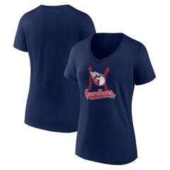 MLB Cleveland Guardians Women's Fastball V-Neck T-Shirt