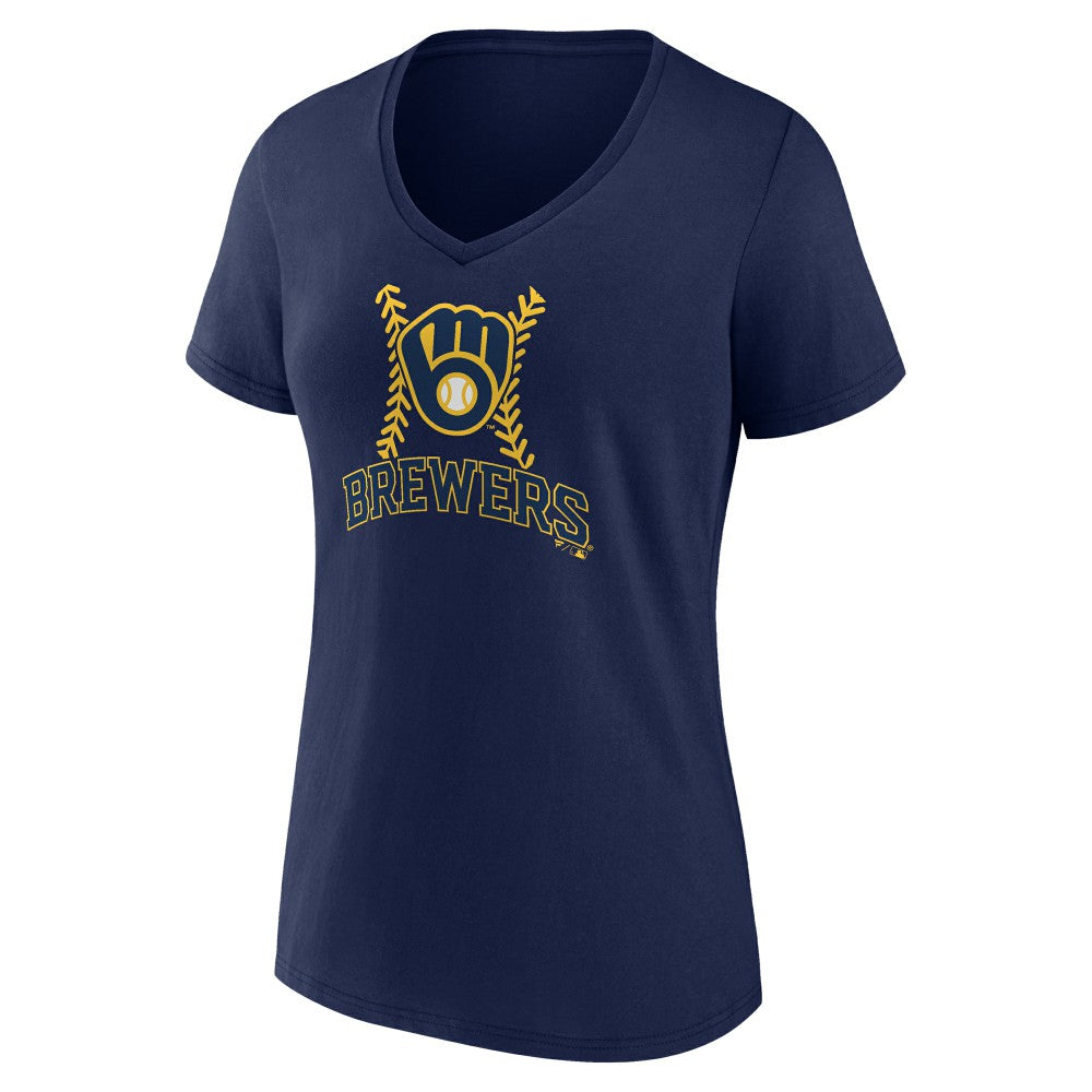 MLB Milwaukee Brewers Women's Fastball V-Neck T-Shirt