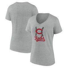 MLB Cincinnati Reds Women's Fastball V-Neck T-Shirt