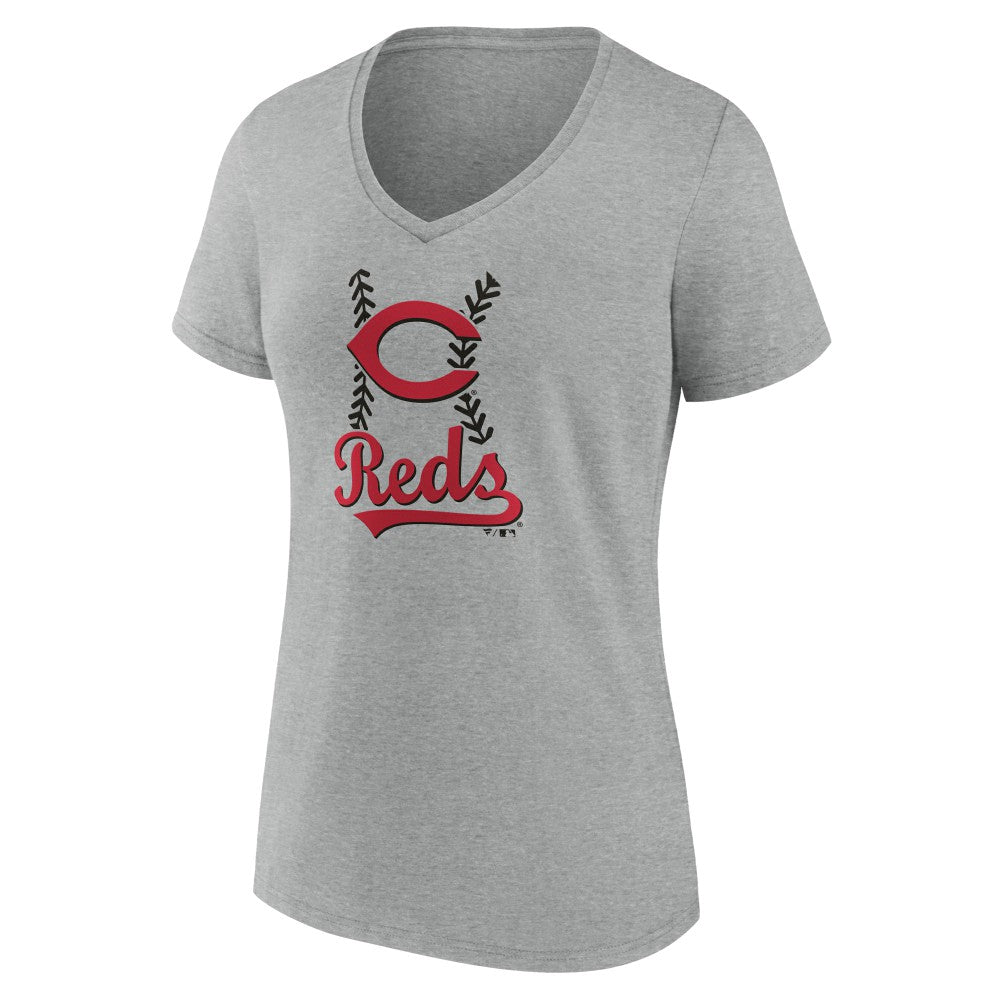 MLB Cincinnati Reds Women's Fastball V-Neck T-Shirt