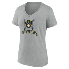 MLB Milwaukee Brewers Women's Fastball V-Neck T-Shirt