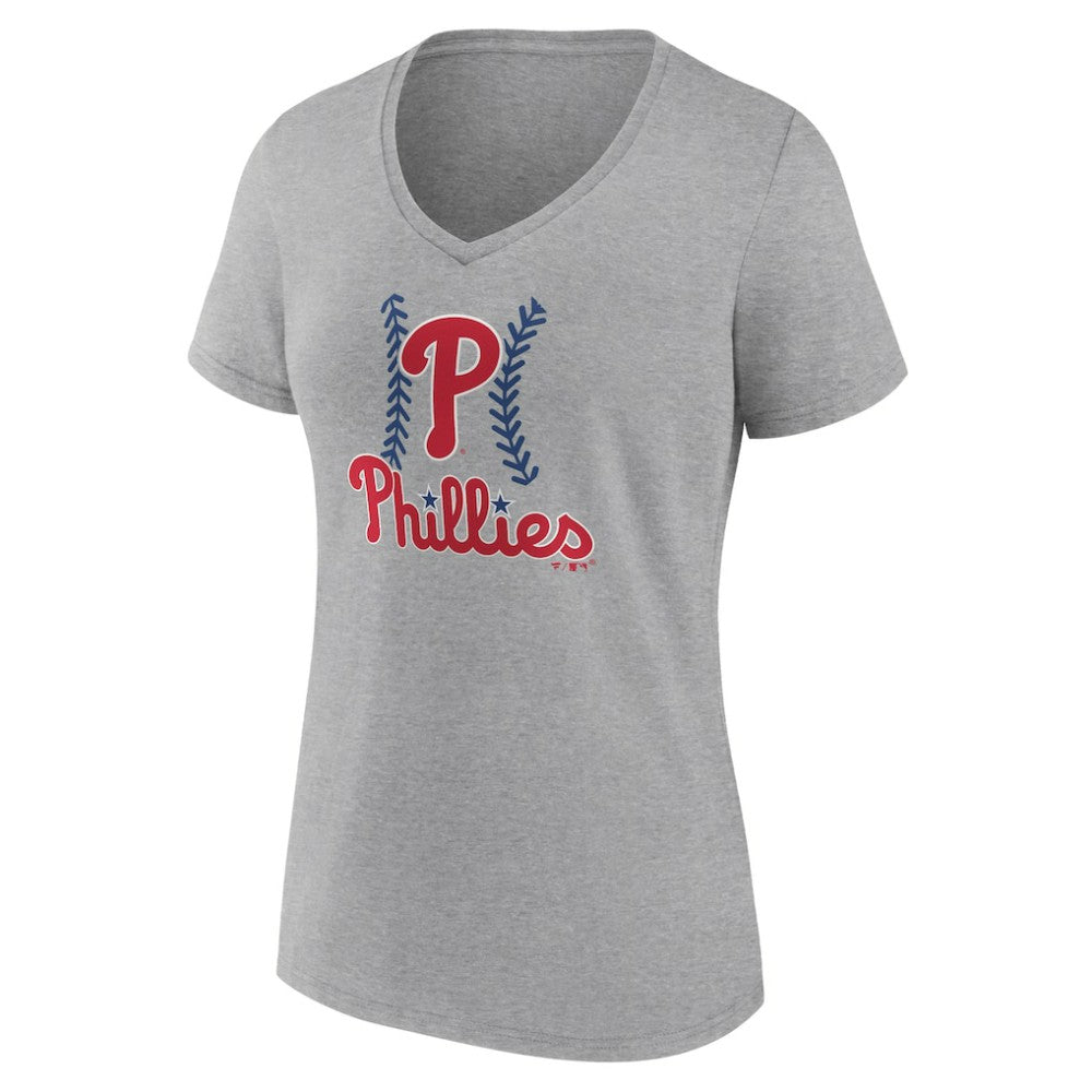 MLB Philadelphia Phillies Women's Fastball V-Neck T-Shirt