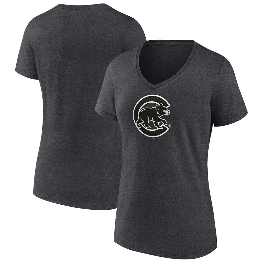 MLB Chicago Cubs Women's Monochrome V-Neck T-Shirt