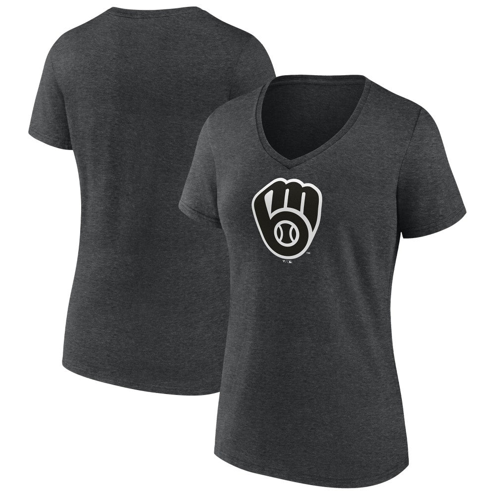 MLB Milwaukee Brewers Women's Monochrome V-Neck T-Shirt