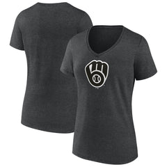 MLB Milwaukee Brewers Women's Monochrome V-Neck T-Shirt