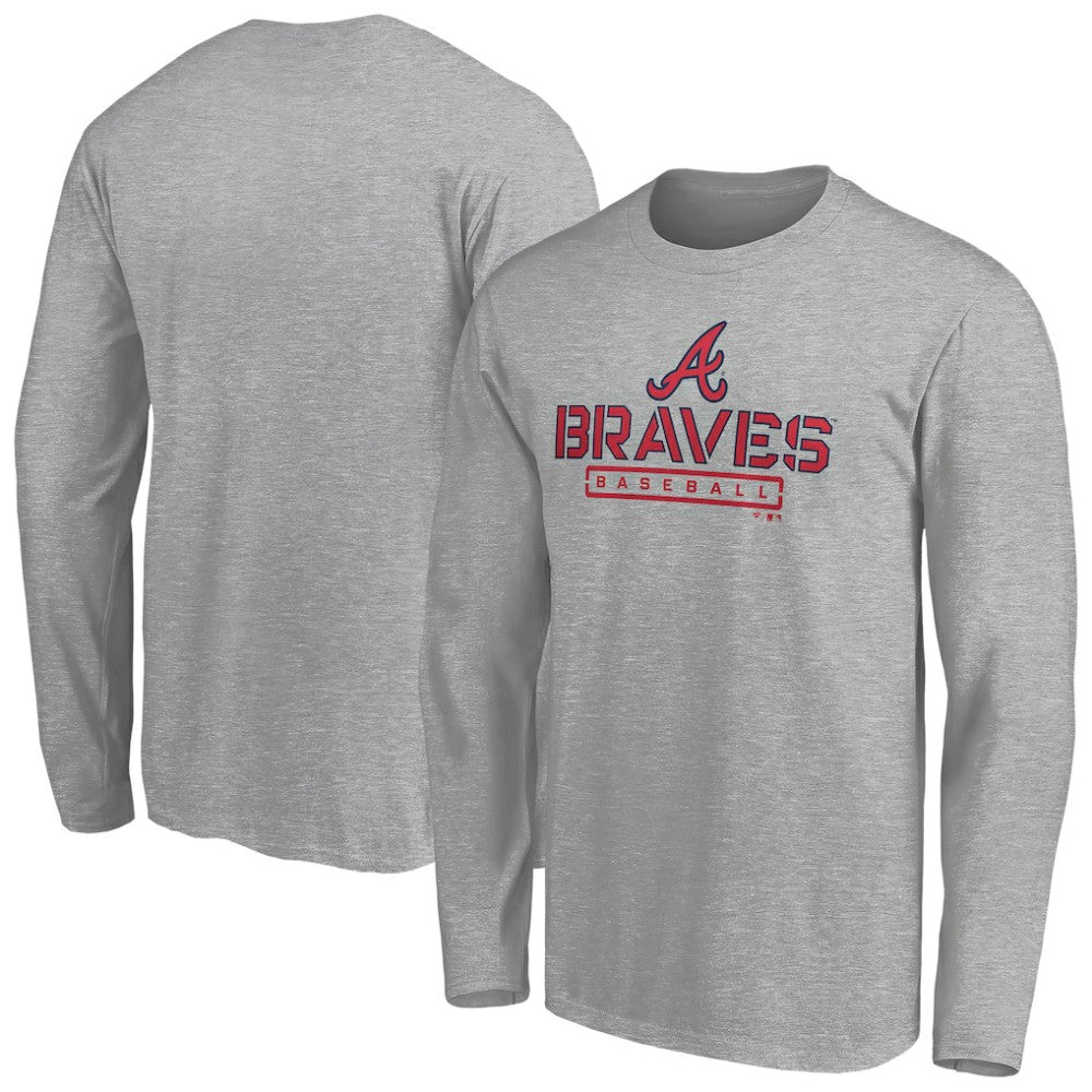 MLB Atlanta Braves Evanston Stencil Long Sleeve T-Shirt