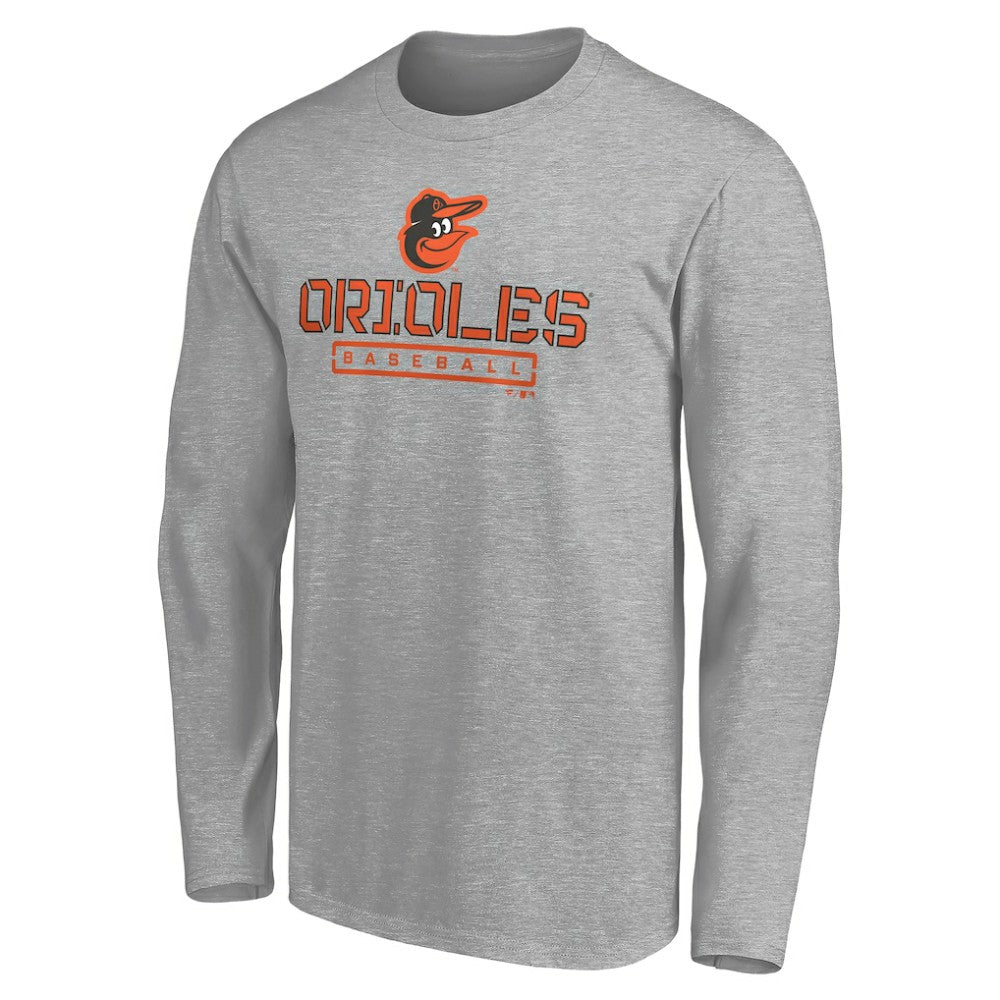 MLB Baltimore Orioles Evanston Stencil Long Sleeve T-Shirt