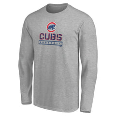 MLB Chicago Cubs Evanston Stencil Long Sleeve T-Shirt