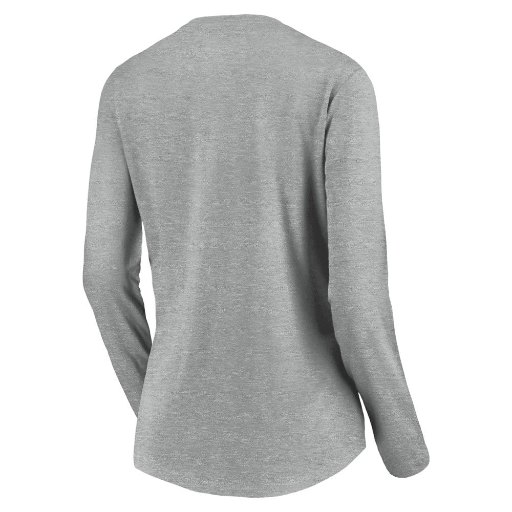 MLB Cincinnati Reds Women's Evanston Stencil Long Sleeve V-Neck T-Shirt