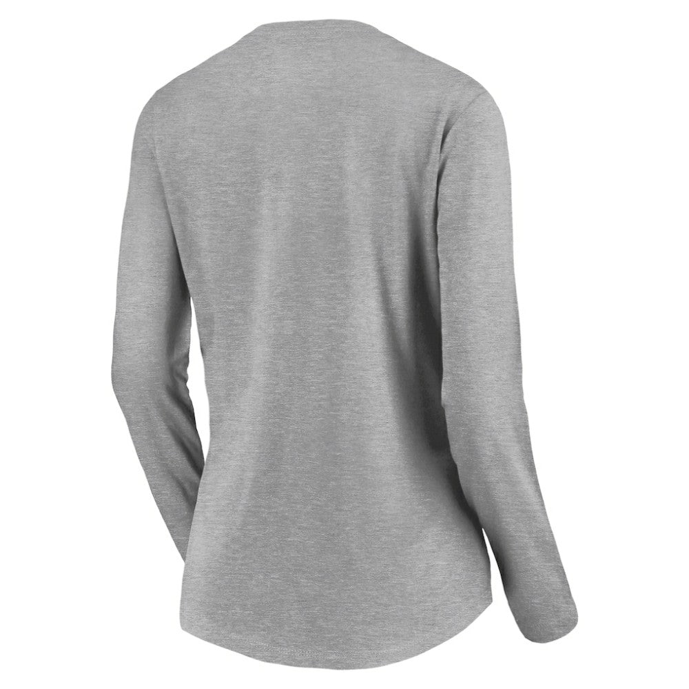 MLB Philadelphia Phillies Women's Evanston Stencil Long Sleeve V-Neck T-Shirt