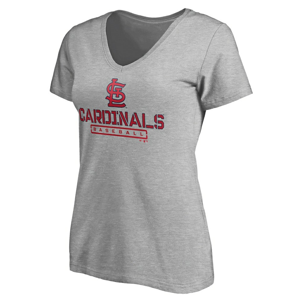 MLB St. Louis Cardinals Women's Evanston Stencil V-Neck T-Shirt