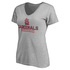 MLB St. Louis Cardinals Women's Evanston Stencil V-Neck T-Shirt