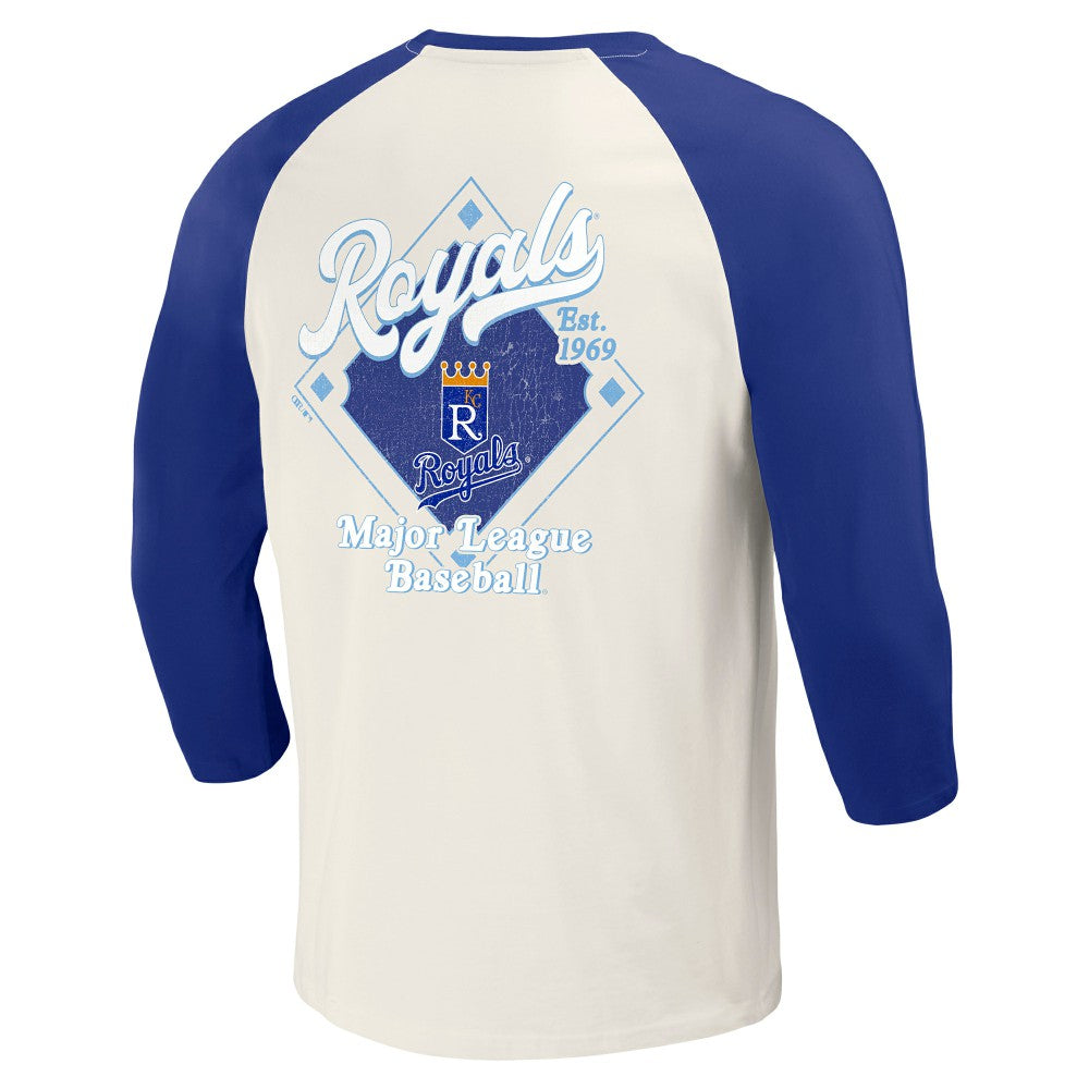 MLB Kansas City Royals Darius Rucker Collection by Fanatics Cooperstown Collection Raglan 3/4-Sleeve T-Shirt