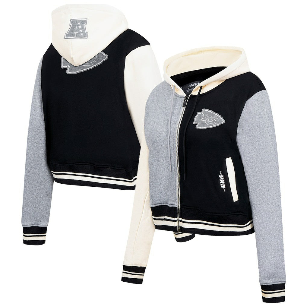 Pro Standard Women's Reverse French Terry Colorblock Full-Zip Hoodie - Kansas City Chiefs