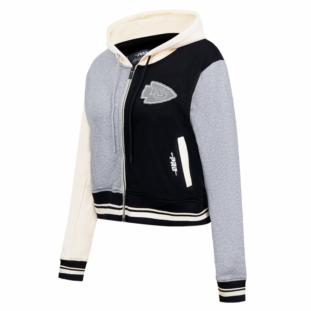 Pro Standard Women's Reverse French Terry Colorblock Full-Zip Hoodie - Kansas City Chiefs