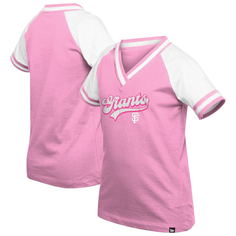 MLB San Francisco Giants New Era Girls Youth Mommy & Me Raglan V-Neck T-Shirt