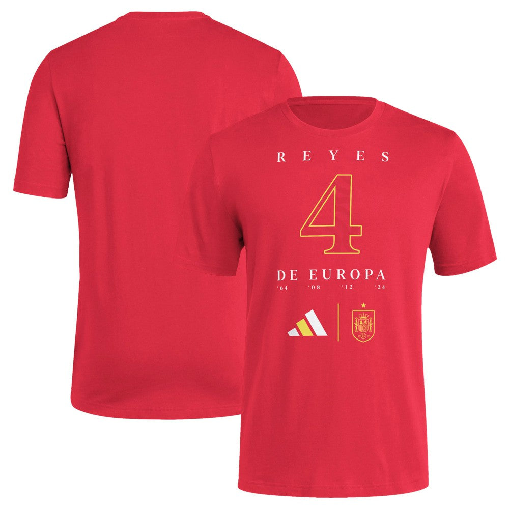 Spain National Team 2024 European Champions T-Shirt - Adidas Red