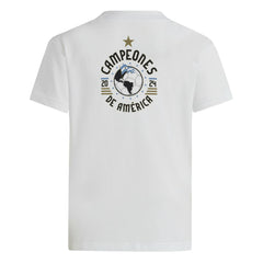 Argentina National Team Youth 2024 Copa America Champions T-Shirt - Adidas White