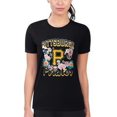 MLB Pittsburgh Pirates G-III 4Her by Carl Banks Women's Super-Slim Fit Lightweight Flowers Graphic T-Shirt