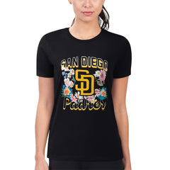 MLB San Diego Padres G-III 4Her by Carl Banks Women's Super-Slim Fit Lightweight Flowers Graphic T-Shirt