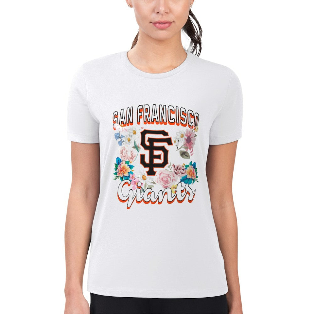 MLB San Francisco Giants G-III 4Her by Carl Banks Women's Super-Slim Fit Lightweight Flowers Graphic T-Shirt