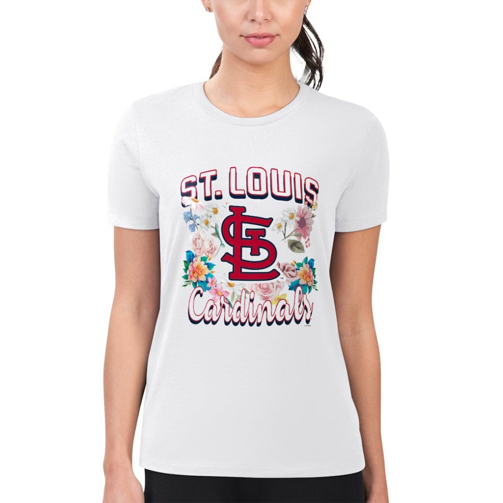 MLB St. Louis Cardinals G-III 4Her by Carl Banks Women's Super-Slim Fit Lightweight Flowers Graphic T-Shirt