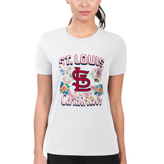 MLB St. Louis Cardinals G-III 4Her by Carl Banks Women's Super-Slim Fit Lightweight Flowers Graphic T-Shirt