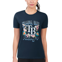 MLB Tampa Bay Rays G-III 4Her by Carl Banks Women's Super-Slim Fit Lightweight Flowers Graphic T-Shirt