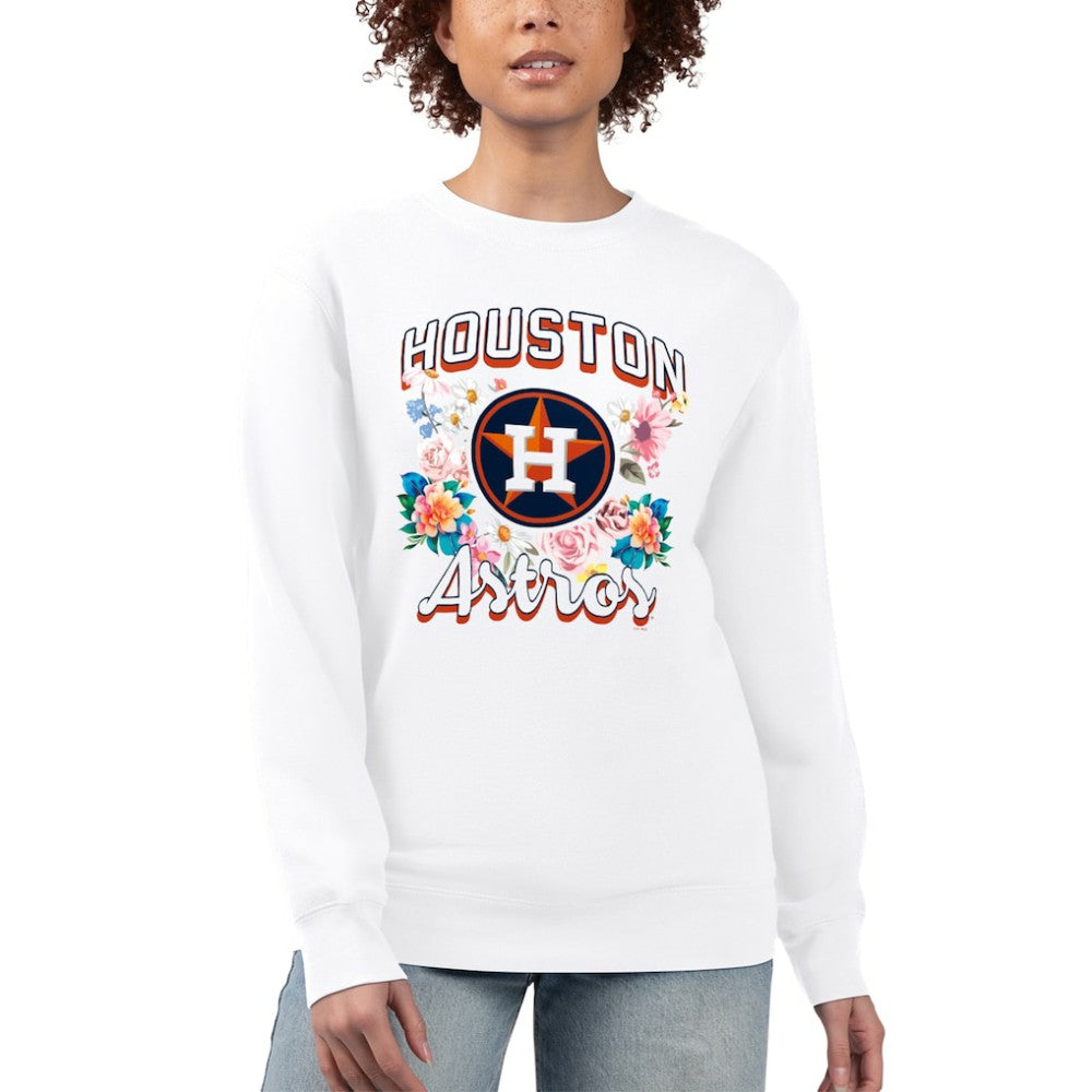 MLB Houston Astros G-III 4Her by Carl Banks Women's Flowers Graphic Pullover Sweatshirt