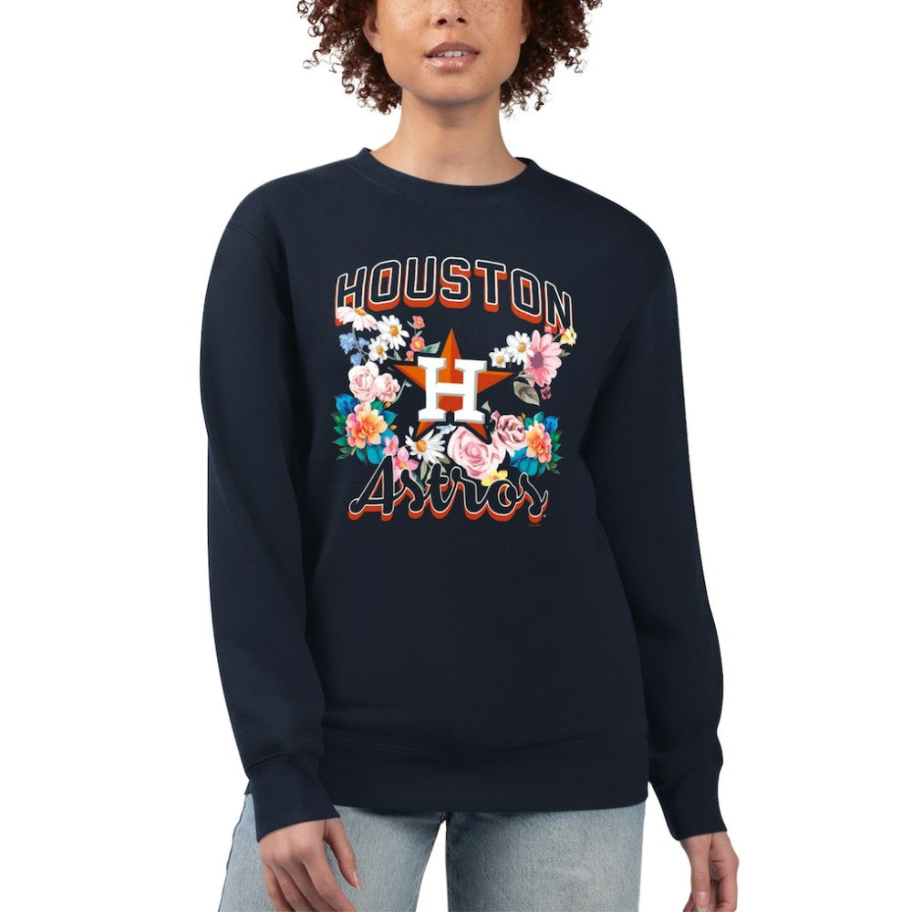 MLB Houston Astros G-III 4Her by Carl Banks Women's Flowers Graphic Pullover Sweatshirt