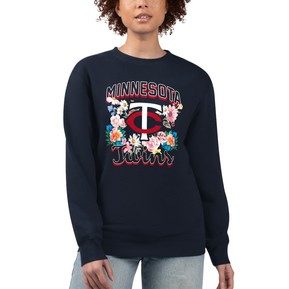 MLB Minnesota Twins G-III 4Her by Carl Banks Women's Flowers Graphic Pullover Sweatshirt