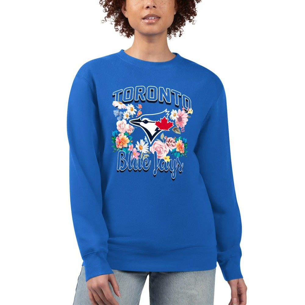 MLB Toronto Blue Jays G-III 4Her by Carl Banks Women's Flowers Graphic Pullover Sweatshirt