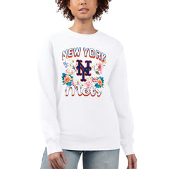 MLB New York Mets G-III 4Her by Carl Banks Women's Flowers Graphic Pullover Sweatshirt