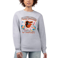 MLB Baltimore Orioles G-III 4Her by Carl Banks Women's Flowers Graphic Pullover Sweatshirt