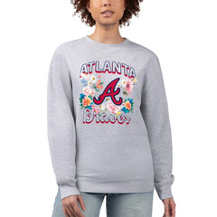 MLB Atlanta Braves G-III 4Her by Carl Banks Women's Flowers Graphic Pullover Sweatshirt